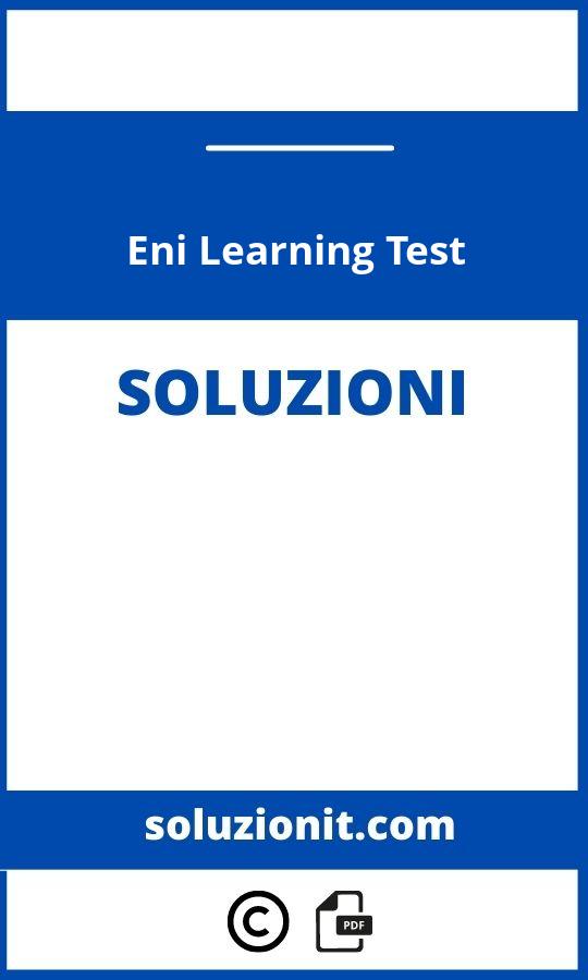 Eni Learning Soluzioni Test