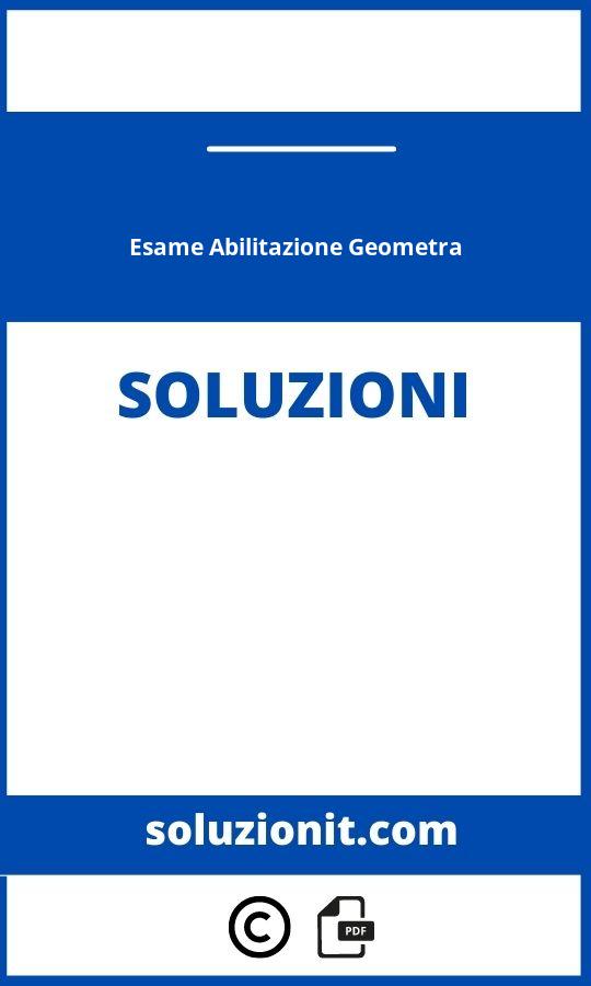 Soluzioni Esame Abilitazione Geometra