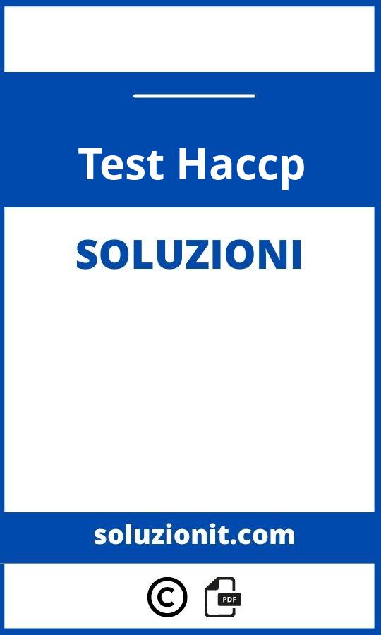 Test Haccp Con Soluzioni